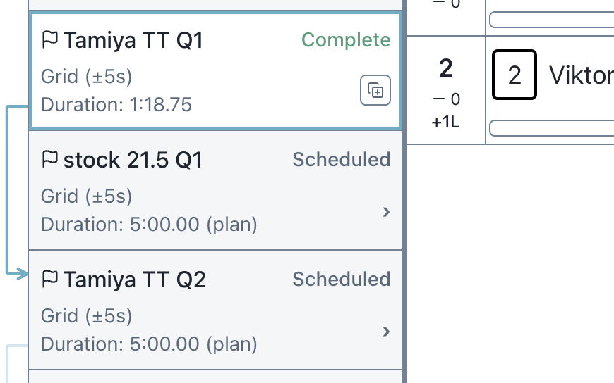 Heat schedule with linked follow-up chain